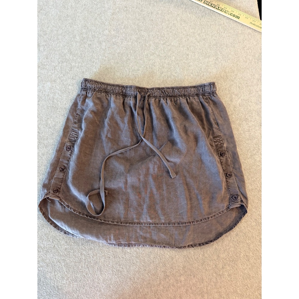 Cloth & Stone Tencel Mini Skirt Womens Medium Gray Elastic Drawstring C1197-654